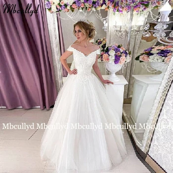 Элегантное кружевное свадебное платье Vestidos De Noiva, женское платье с открытыми плечами и V-образным вырезом, свадебное платье нестандартного размера