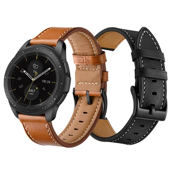 Черно-коричневый кожаный ремешок для Samsung Galaxy Watch 46 мм 42 мм Ремешок для Gear S3 Classic Frontier Band Браслет