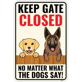 Алюминиевый знак Venicor Dog Keep Gate Closed - Собака на территории, Наружный знак - Добро пожаловать, собака, Дверной знак, винтажная металлическая пластина