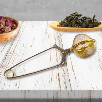 Титановое Золотое ситечко для чая из нержавеющей стали с ручкой и зажимной сеткой для ручки Простые Удобные Кухонные принадлежности для чая