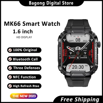 Умные часы Mk66 с тремя защитами, умный браслет, Фитнес-механические звонки по Bluetooth, определение частоты сердечных сокращений, Модные подарки для Android Ios