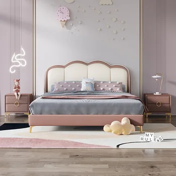 Детская кровать web celebrity clouds children из массива дерева 1,2-1,5 метра современной и контрактной мягкой упаковки princess bed st
