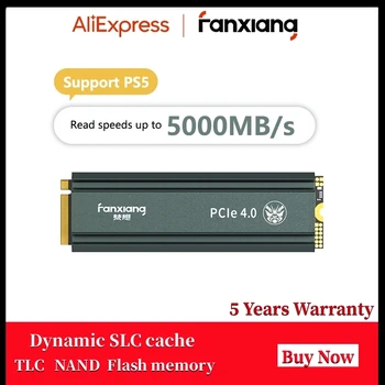 FANXIANG SSD 500GB 1TB 2TB 4TB SSD M2 NVMe PCIe 4.0 x4 5000MBs M.2 2280 NVMe SSD Накопитель Внутренний Твердотельный Диск для настольных ПК PS5