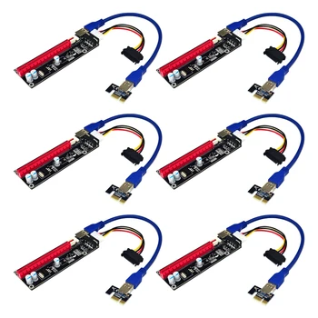 6шт Кабель PCIE Riser Power Видеокарта USB Универсальные Аксессуары Стабильный Профессиональный адаптер для майнинга валюты от 1X до 16X
