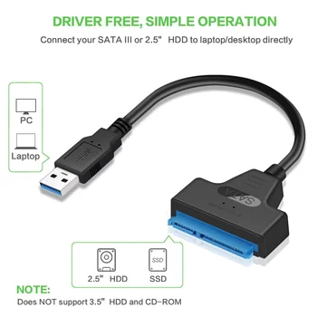 2,5-дюймовый Кабель-адаптер Для жесткого диска USB Easy Drive Кабель Жесткого диска Easy Drive Line SATA к USB3.0 для SSD 7 + 15Pin String Oral Line