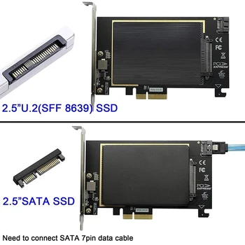SFF-8639 к PCI-E X4 Карта Расширения U.2 Адаптер PCI-E 3.0 Gen3x4 SFF 8639 К PCIE 3.0 X4 Riser Card Для Материнской платы PCI-E Riser