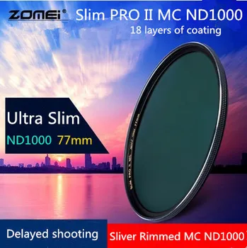 Zomei 77mm Ultra Slim MC ND1000 ND3.0 1000X 10-Стопный ND-Фильтр в Тонкой Стеклянной оправе Нейтральной плотности для Объективов Canon Nikon Tamron