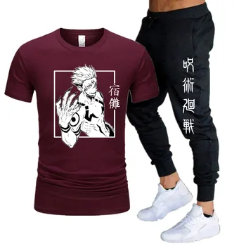 Хит продаж, Летняя футболка, комплект брюк, повседневные брендовые брюки для бега трусцой, футболки в стиле хип-хоп, модный мужской костюм
