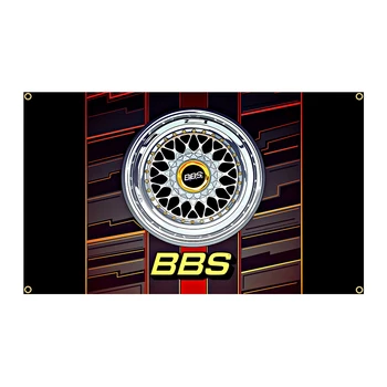 90x150 см BBS Серебряное колесо Логотип Флаг Гоночный автомобиль Баннер с принтом из полиэстера Украшение 3X5 футов Jemony