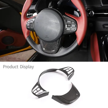 Для Toyota GR Supra A90 2019-2022, украшение рулевого колеса автомобиля из настоящего углеродного волокна, Наклейка на панель, аксессуары для интерьера автомобиля