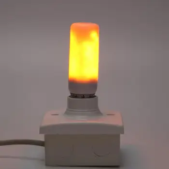 Светодиодная Лампа с Динамическим Эффектом Пламени E27 E14 LED Corn Bulb Креативная Эмуляция Мерцания 7 Вт LED Lamp Light Decor Lamp