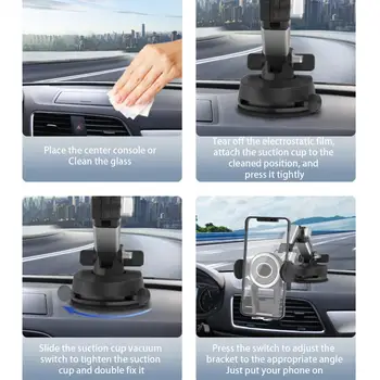 Автомобильный держатель для телефона, управление одной рукой, крепление для автомобильного телефона, поворотное на 360 градусов, 2 в 1, вентиляционное отверстие на лобовом стекле, держатель для телефона