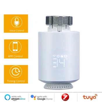 Tuya WIFI ZigBee Привод радиатора, термостат, Термостатический клапан Smart TRV, регулятор температуры, Поддержка Alexa Google Home