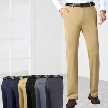 Новое поступление, минималистичные и модные мужские повседневные длинные брюки с обычной прямой трубкой, большие размеры 29-45, 46, 48, 50, 52