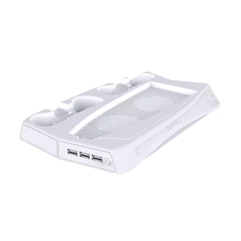 Для PS5 Вертикальная подставка с охлаждающим вентилятором, двойной контроллер, зарядное устройство, консоль для зарядки M5TE