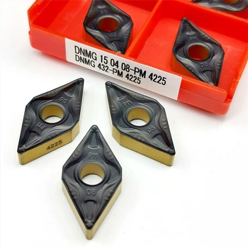 Токарный инструмент для обработки металла 10ШТ DNMG 150408 Фрезерные пластины из карбида с ЧПУ DNMG150408-PM 4225 Твердосплавное лезвие