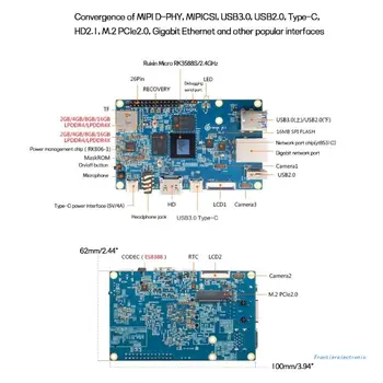 для Orange Pi 5 4G 8G RK3588S, модуль PCIE-Внешняя локальная сеть Ethernet 1000 Мбайт M2-Прямая поставка PCIE