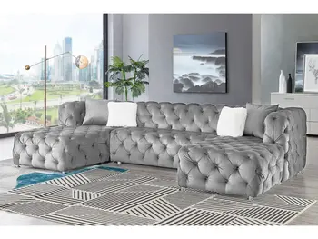 U-образный модульный диван из серой бархатной ткани для гостиной, современная мебель для гостиной