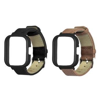 Чехол + ремешок для смарт-часов Redmi Watch 3 Ремешок для часов Кожаный браслет с бортиками