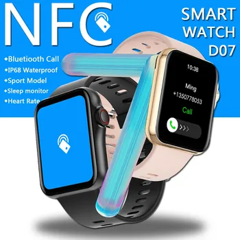 Смарт-часы D07 с 1,7-дюймовым HD-экраном, NFC Bluetooth, Голосовой ассистент AI, Водонепроницаемый спортивный фитнес-браслет с сердечным ритмом для Android IOS