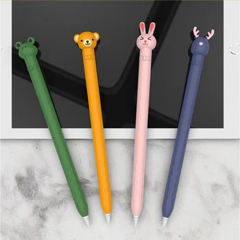 Для Apple Pencil 2/1, чехол для планшета iPad, сенсорная ручка, стилус, чехол с мультяшными животными, нескользящий защитный чехол для пеналов