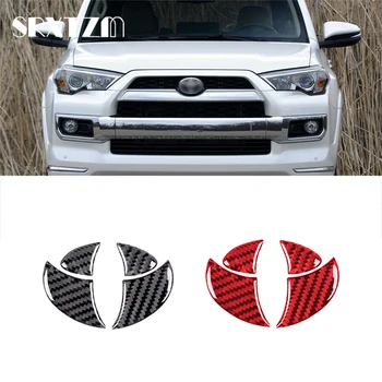 Логотип автомобиля спереди и сзади, 3D канавки для значка, наклейка с логотипом задней двери багажника, наклейки из углеродного волокна для Toyota 4Runner 2010-2020