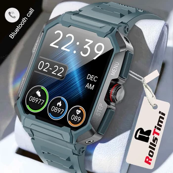 Смарт-часы с Bluetooth-вызовом большой емкости 400 мАч, мужские водонепроницаемые спортивные фитнес-браслет для определения частоты сердечных сокращений на открытом воздухе + коробка