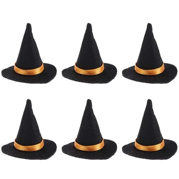 Индивидуальное украшение для вечеринки на Хэллоуин, крышка для бутылки, однотонный праздничный подарок, шляпа ведьмы, шляпа на Хэллоуин