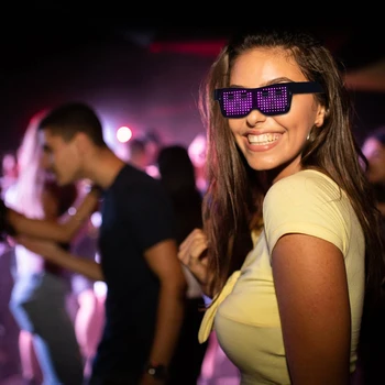 Bluetooth Светодиодные очки Солнцезащитные Очки Управление приложением Светящиеся очки EMD DJ Электрические Слоги Светящиеся Принадлежности для вечеринок Концертные солнцезащитные очки