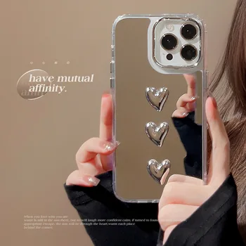 Модный чехол для телефона с зеркальным покрытием для макияжа для iPhone 14 13 12 11 Pro Max, противоударный силиконовый резиновый задний корпус