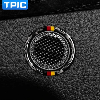 TPIC Украшение для микрофонного кольца в салоне автомобиля из углеродного волокна, наклейка на автомобиль для Mercedes GLK SLC E C Class 2007-2016 Аксессуары