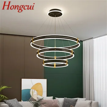 Подвесные светильники Hongcui Nordic Современный Черный Роскошный Круглый светодиодный светильник для украшения дома