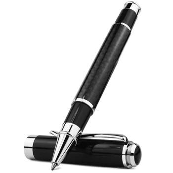 Фирменная ручка из углеродного волокна STONEGO, металлические гелевые ручки премиум-класса с черными чернилами Micro Point 0,5 мм, шариковая ручка для гладкого письма