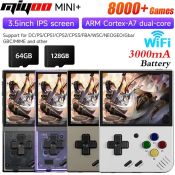 Портативные ретро-игровые консоли Miyoo Mini Plus V3 Mini + 3,5-дюймовый IPS-экран 3000 мАч 8000 Игр Система Linux Видеоигры