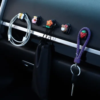 Автомобильные крючки, Внутренний держатель для хранения USB-кабеля, ключа для наушников, Самоклеящийся Настенный крючок для приборной панели, Автоаксессуары