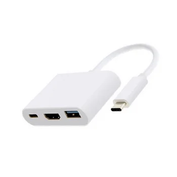 Кабель-адаптер Tpye-C 3 в 1 Для Многопортового цифрового AV-адаптера Apple USB-C MJ1K2AM/A, совместимый с HDMI Разъем USB 3.1 Type-C