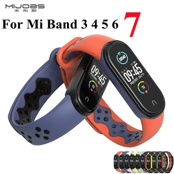 Mijobs Sport Mi Band 7 6 5 4 3 Ремешок Силиконовый Браслет на Запястье для Xiaomi Miband 7 6 5 4 3 Модный Браслет Смарт-Часы Браслет