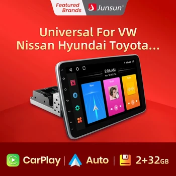 Junsun 10,1'360 Поворотное 1 Din Автомагнитола GPS для Универсального Автомобильного Мультимедийного Плеера Стерео 1DIN Видео Автомагнитола Carplay Головное Устройство