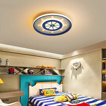 Подвесные светильники СВЕТОДИОДНЫЕ современные синие мультяшные люстры-рули для спальни, детской комнаты, светильник в стиле пиратского стиля в стиле деко