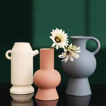 Керамическая ваза для дома, гостиной, Искусственная цветочная композиция, Ваза для зеленых растений, Суккуленты, Цветочный горшок, украшение рабочего стола в горшках