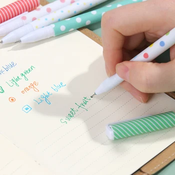 0,38 мм, 6 цветов Гелевых ручек для письма чернилами для школьных канцелярских принадлежностей