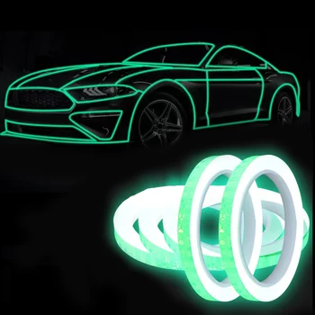 Автомобиль светоотражающие наклейки DIY светящиеся ленты для украшения автомобиля безопасности предупреждение ленты светящиеся наклейки самоклеящиеся литье отделка