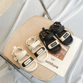 Сандалии для мальчиков, Лето 2023, Новая мода, повседневная пляжная обувь на мягкой подошве для детей средней школы, детские спортивные сандалии