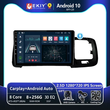 EKIY T8 Android 10 Автомобильный Радио Мультимедийный Плеер Для Volvo S60 V60 2011-2020 Стерео Навигатор GPS Auto Carplay Без 2 Din DVD-блока
