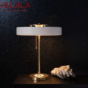 Современная настольная лампа OULALA LED Винтажная креативная простая белая прикроватная тумбочка для домашнего декора гостиной спальни