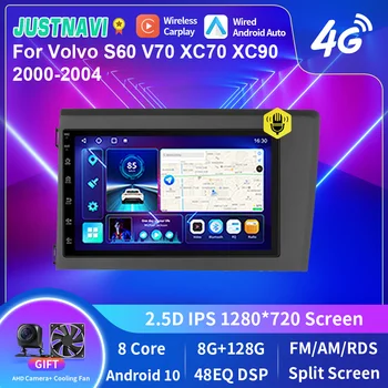 JUSTNAVI Android 10 для Volvo XC70 2001-2004 2din DVD Автомагнитола Стерео 7-дюймовый Мультимедийный видеоплеер Навигация GPS Carplayer