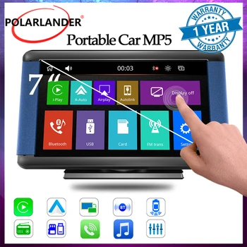 Автомобильный мультимедийный MP5-плеер 7 дюймов Проводной / беспроводной Android с функцией автоматического просмотра сзади, проводное / беспроводное отображение экрана Bluetooth CarPlay