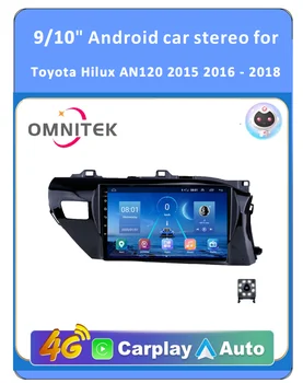 Omnitek Android 10 Автомобильный Мультимедийный Радиоплеер Для Toyota Hilux AN120 2015 2016-2018 GPS Стерео DSP Carplay Auto No 2din