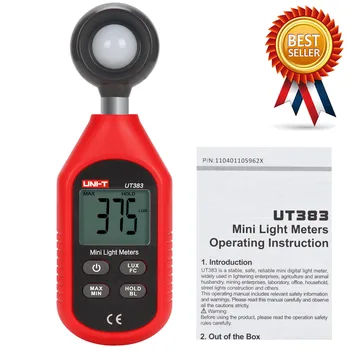 UNI-T UT383 UT383BT Цифровой люксметр Bluetooth Мини-Измеритель освещенности Оборудование Для экологических испытаний Ручной иллюминометр.