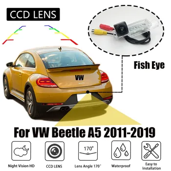Для VW Beetle A5 2019 2018 2017 - 2011 работает с оригинальным головным устройством ночного видения Кронштейн номерного знака Парковочная камера заднего вида